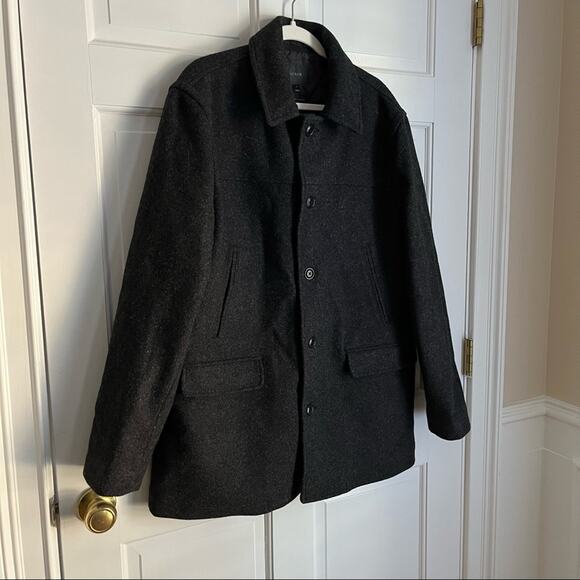 J Crew Wool University Coat Jacket Steel Grey Oversized Thinsulate Size Large - Picture 4 of 9